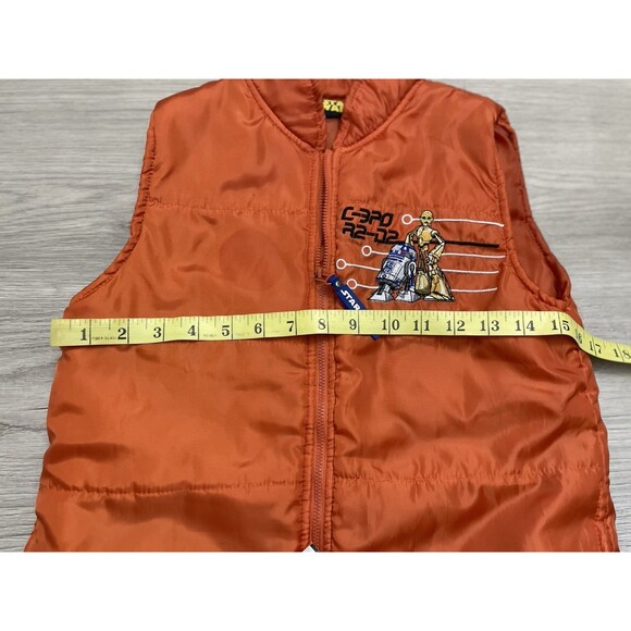 Star Wars orange vest zip up R2-D2 Boys size 6/7 winter - Picture 5 of 5
